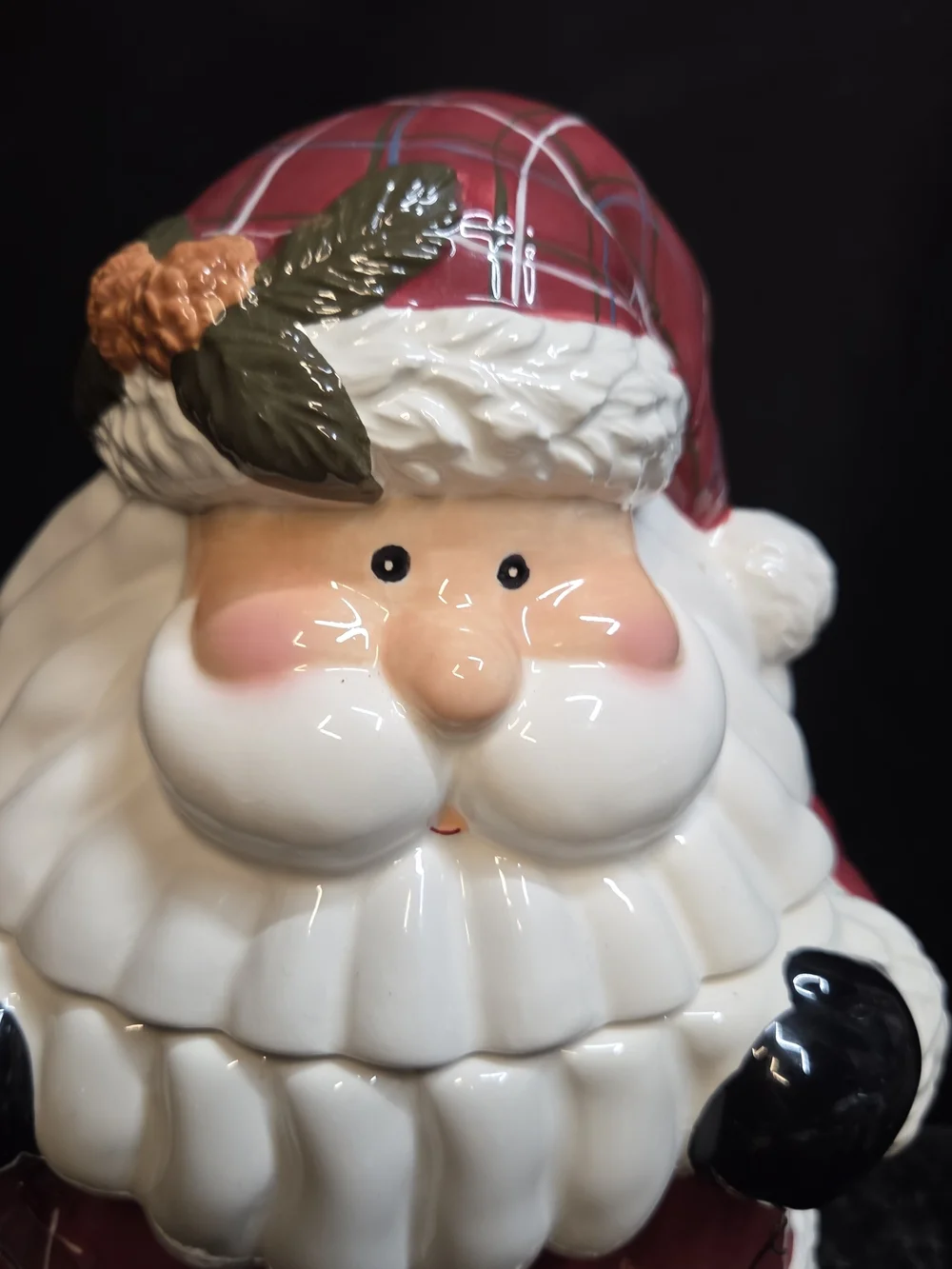 Vintage HALLMARK A Berry Merry Christmas Santa Cookie Jar